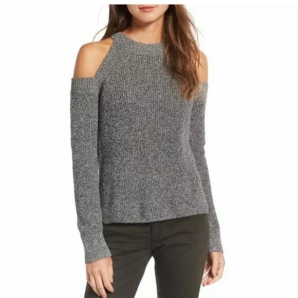 Rag & Bone Dana Marled Knit Cold Shoulder Sweater - Picture 1 of 8